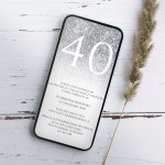 Elektroniczne Zaproszenia na Urodziny (e-zaproszenia) ze srebrnym brokatowym motywem - Silver Touch 